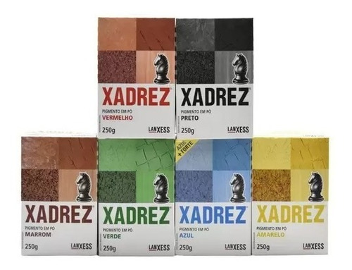 Kit Com 10 Unidades Pigmento Em Pó Xadrez 250 Gramas Cores 