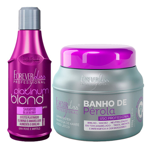 Forever Liss Shampoo Platinum Blond + Banho De Pérola 250g