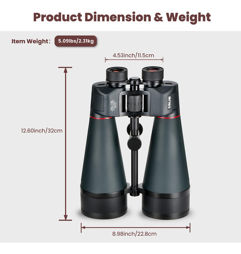 Esslnb Prismáticos 20x80 Impermeables Para Astronomía Mmg