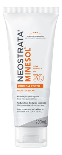 Protetor Solar Fps 30 Minesol Corpo E Rosto 200ml Neostrata