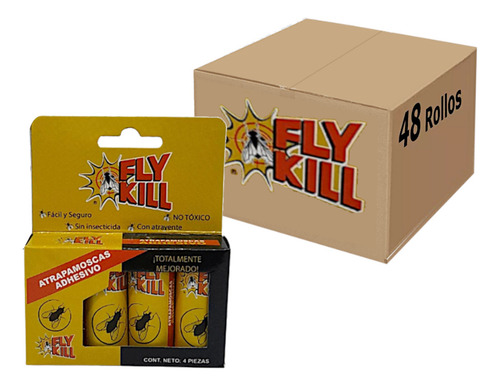 Atrapamoscas Cordon Pega Mosca Fly Kill R-220 Pack 48 Rollos