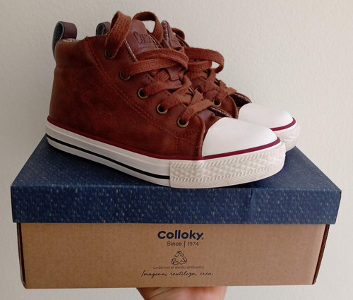 Zapatillas Colloky Mid Top Cordones, Vulcanizada Para Niños