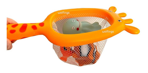 Imagen 6 de 10 de Juego De Pesca 3 Chifles Y Red Juguete Para El Baño Bebe