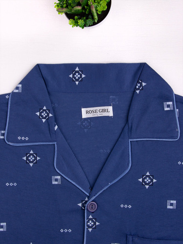 Pijama 2pzs Casual Hombre Algodón Pantalon Camisa Botones