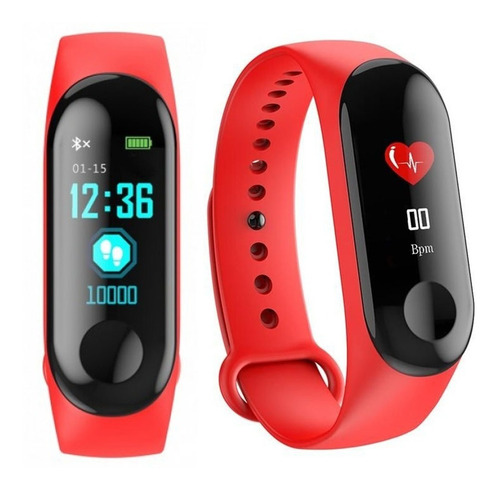Imagen 1 de 6 de Smartband Bluetooth M3 Plus Negro