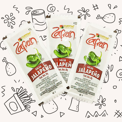 Salsa Jalapeño Zafran Caja 1008 Sobres 8g C/u