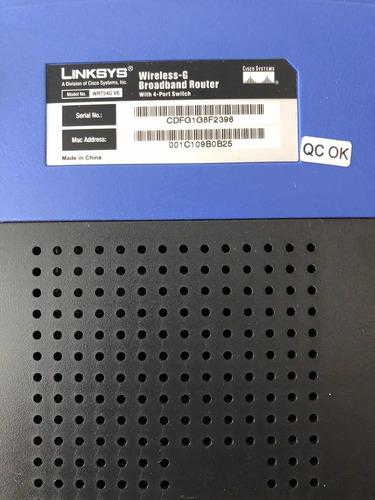 Router Linksys Wrt54g V8 Sin Detalles (Usado)