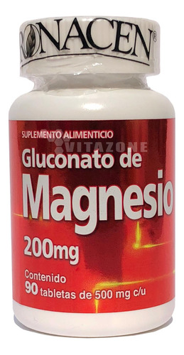 Gluconato De Magnesio 90 Tabs 200 Mg Pronacen.