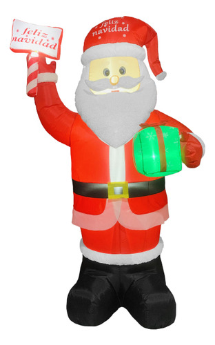 Inflable Navidad Santa Con Regalo Tipo Felpa 2.4m