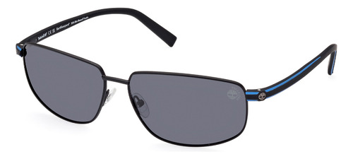 Lentes De Sol Gris Polarizados Timberland Tb932502d Color Negro Varilla Negro Armazón Negro
