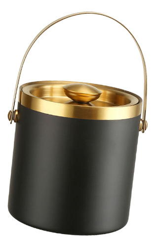 Cubo De Hielo Portátil Con Tapa Cubo De Vino Para 3l Negro