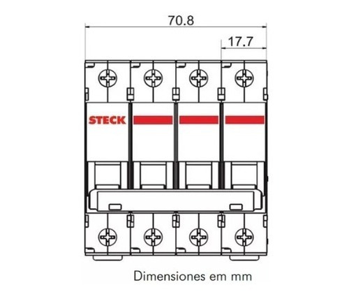 Imagen 2 de 4 de Llave Termica Tetrapolar Steck 20a Ubid 400v