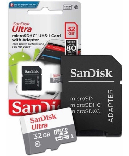 Cartão De Memória Micro Sd 32gb Classe 10 Ultra 80mb/s