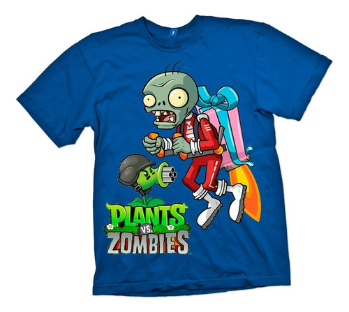 Polera Plantas Vs Zombies Niños Estampado Dtf Senshi Cod 008