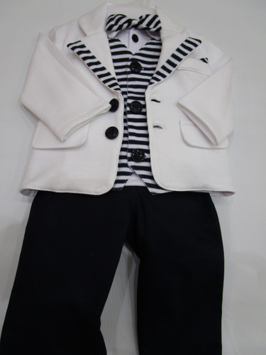 Conjunto Ajuar Bb, Chaqueta, Chaleco, Camisa, Corbatín, Plon