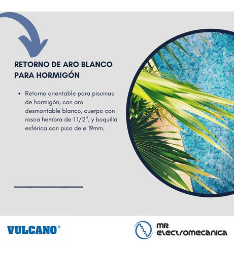 Imagen 4 de 10 de Retorno De Aro Blanco Para Pileta Hormigón Vulcano 117003