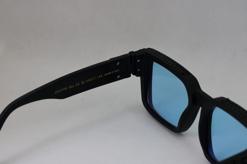Louis Vuitton Gafas Millionaires Negro Mate/azul !! Ocean Azul Claro Negro Negro (Usado)