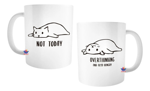 Taza Cerámica Gatitos Acostado Gato Moda Not Today (gatito)