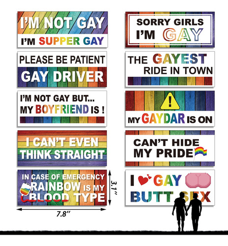 Decalques Para Carros Frienda Funny Lgbt Car, 10 Unidades