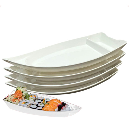 Kit Com 4 Barcos Japones Porções E Barco Sushi E Açaí 26cm