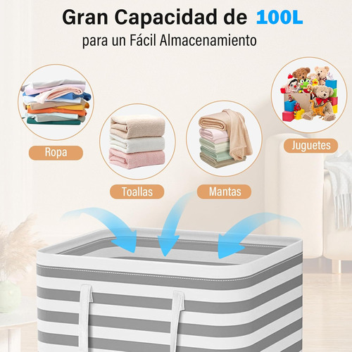 100l Grande Cesto Para Sucia Ropa Plegables Lavanderia 2pcs