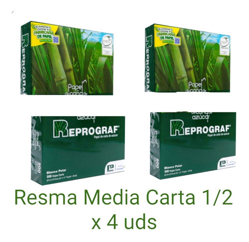 Imagen 2 de 2 de Resma De Papel Media Carta X 4 Cartoprint