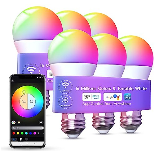 Bombilla Led Cambio De Color Y Control De App, 9w Equiv...