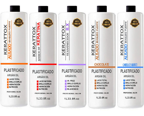 Alisado Plastificado +shock Keratina +rejuv Capilar 5 Litros