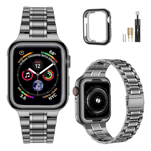 Malla De Acero Inox. P/apple Watch S/6/5/4 38/40mm - Gris Sp