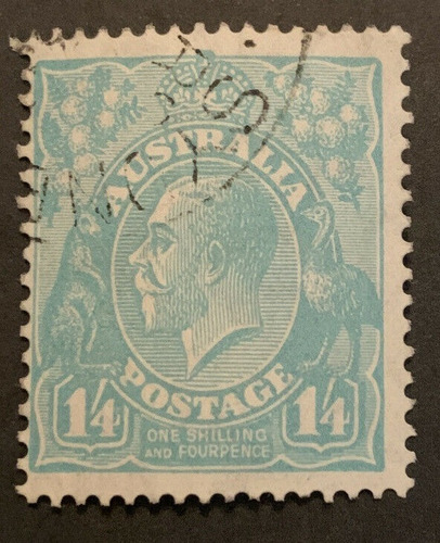 Imagen 1 de 1 de Estampillas Australia 1927 - Rey Jorge V / M Agua 5 / 1sh4p