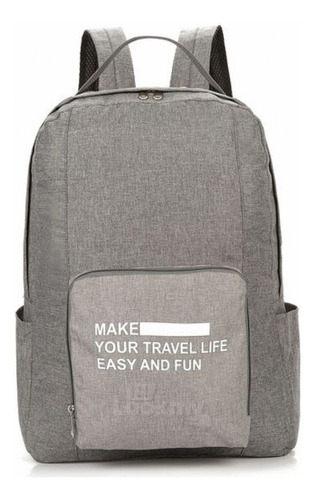 Mochila Plegable Para Viajes Lookmy Gris | Equipaje Mano Plegable | Organizador De Viaje Impermeable Para Ropa Liviana |