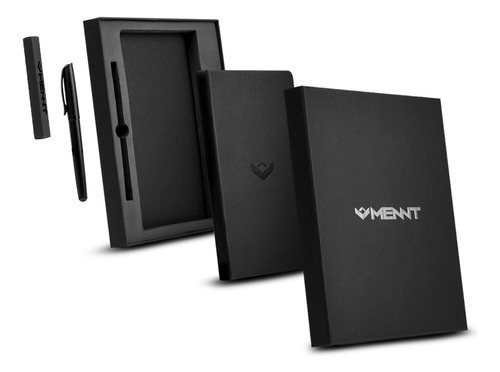 Cuaderno Negro Planner Hojas Negras A5 Agenda Con 2 Lápices