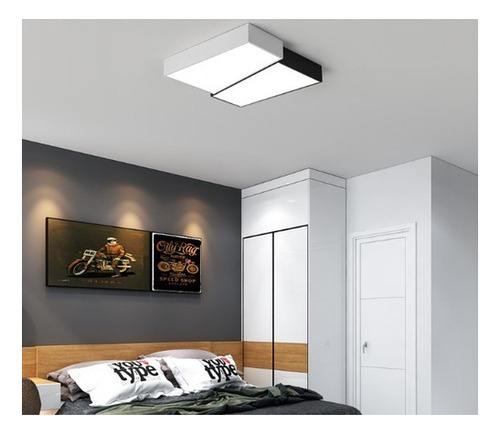 Luminaria Moderna Techo Led 24w Plafon Minimalista Chiaro Negro