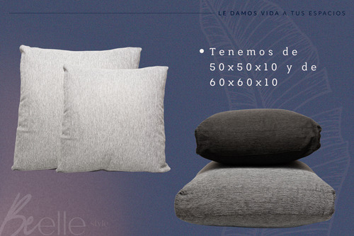 Almohadón Chenille Antidesgarro Sillón Algarrobo 50x50x10 Cm Gris Claro Chenille Antidesgarro