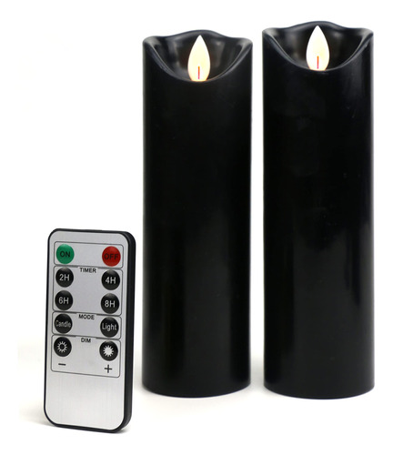 Kitch Aroma Velas Negras Sin Llama, Velas Led De Pilar A Pil