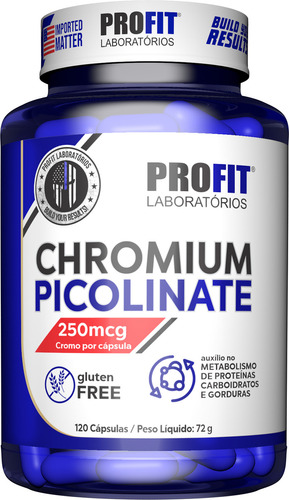 Picolinato De Cromo 120 Cáps Chromium Picolinate - Profit F Sabor Sem sabor