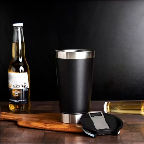 Vaso Térmico De Acero Inoxidable Cervecero Fucsia Liso