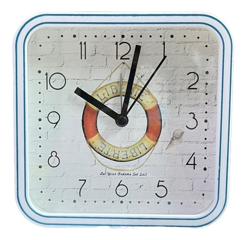 Reloj Analogico Cuadrado Plastico Diseño Flotador