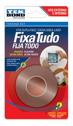 Cinta Doble Faz Ultra Fuerte Exterior 25 Mm X 2 M Tekbond