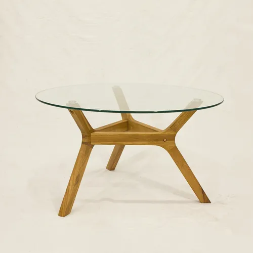 comprar Mesa Ratona Nórdica Vidrio 80 Cm Helsinki Color Marrón Claro