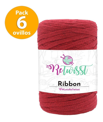 Imagen 1 de 1 de 6 Ovillos Trapillo Ribbon Yarn Retwisst® 250 Grs Orquidea