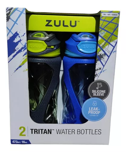 Zulu Torque 16oz Tritan Water Bottle, 2-Pack