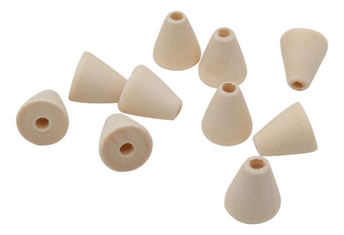 Perlas Decorativas Piramidales De Madera, 100 Unidades