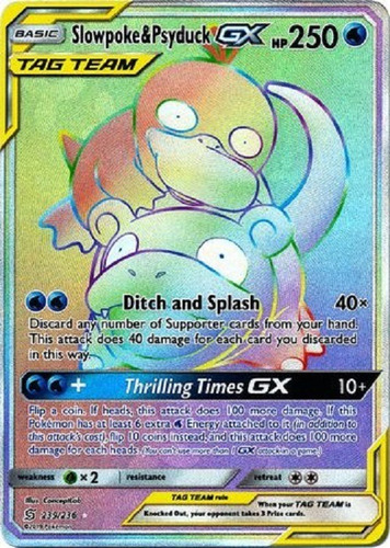 Slowpoke & Psyduck Gx 239/236 Hyper Raro Esp Pokemon Tcg (Usado)