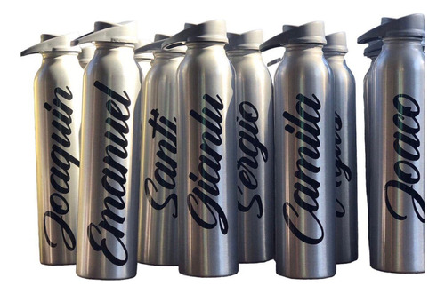 15 Botellas De Aluminio Personalizadas Con Nombre 500ml