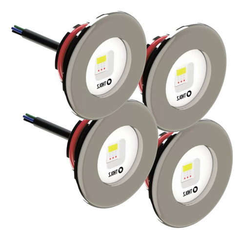 Kit 4x Led Piscina 20w Slim Tecnologia Rgb Cabo 2m Tholz