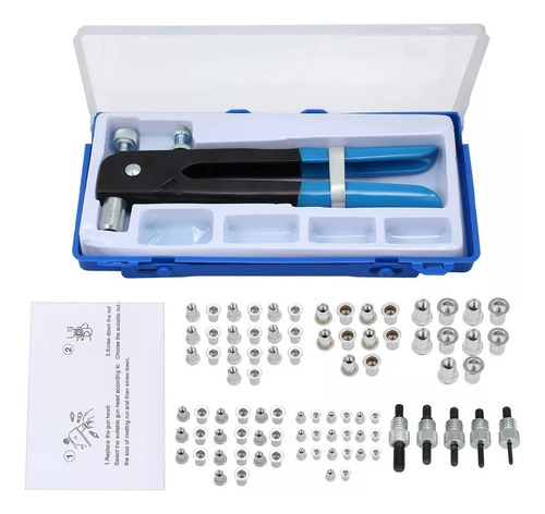 86pcs/set Remachadora Manual Con Tuercas M3-m8 Remache