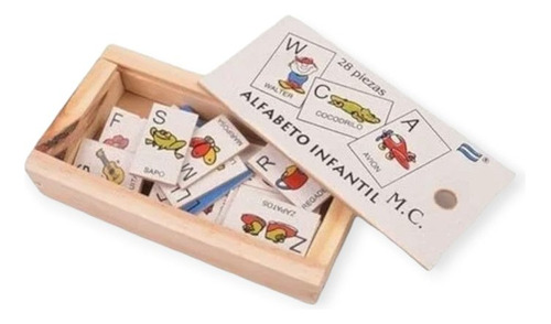 Juego De Mesa Alfabeto Infantil 28 Piezas De Madera 