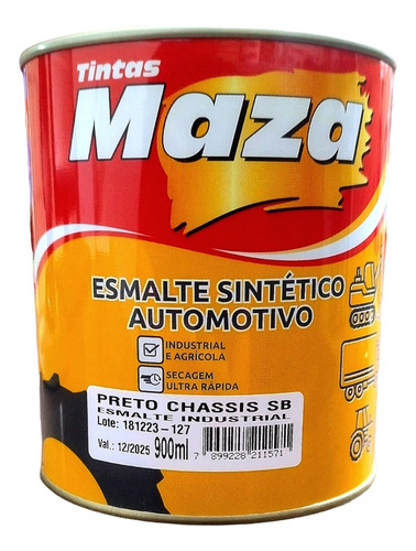 Maza Preto Chassis Esmalte Industrial - 900ml