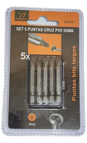 Set 5 Puntas Philips Ph2 50mm